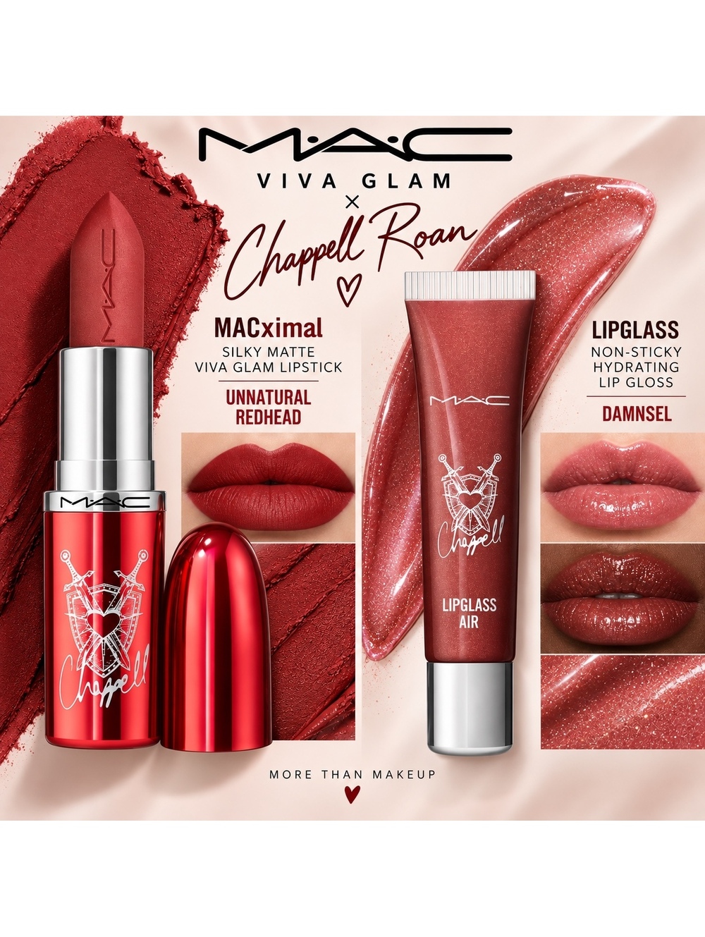 MAC Viva Glam x Chappell Roan Lip Duo • MACximal Matte Lipstick & LipGlass Gloss